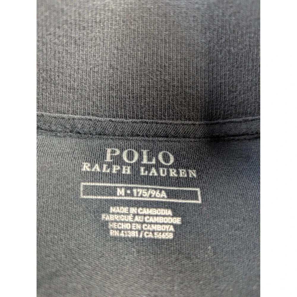 Polo Ralph Lauren Mens Black White Track Jacket Full Zip Red Pony Size Medium